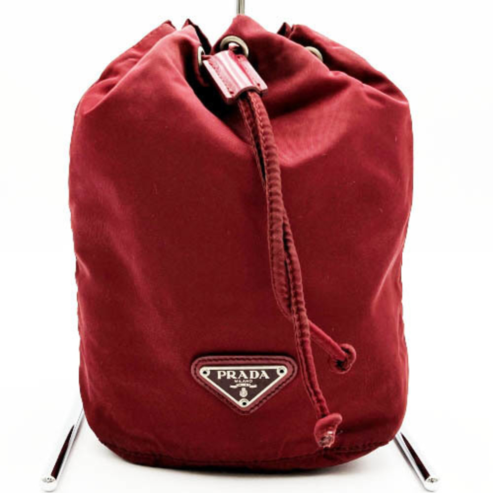 Prada Nylon Drawstring Pouch Red - image 1